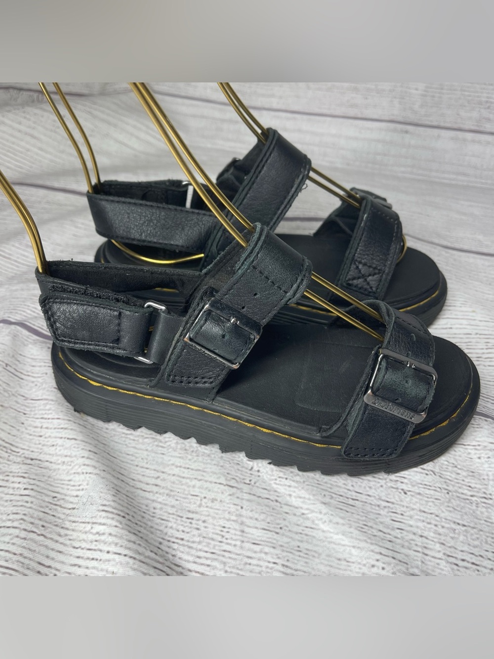 Dr. Martens Kids Size 1 Kyle J Black Leather Sandals